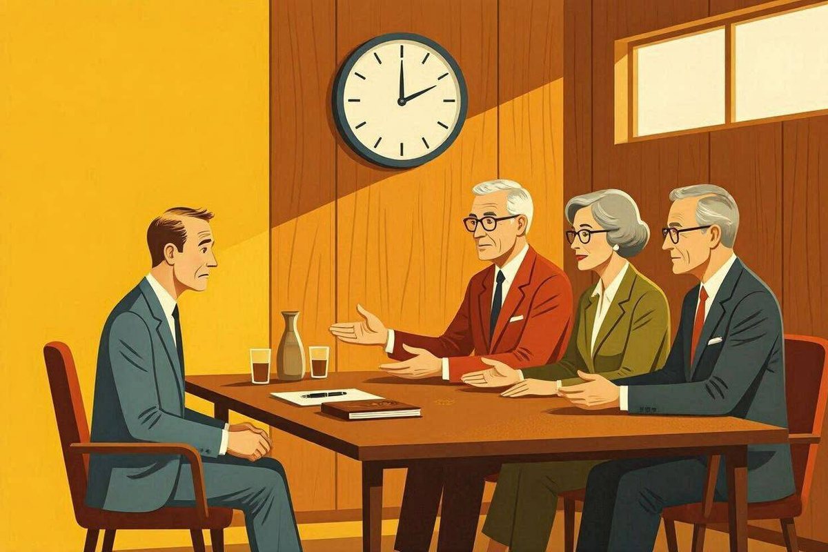 Investors questioning a founder across a boardroom table